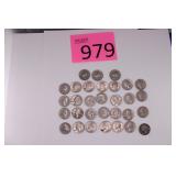 Thirty One Washington Quarters 1960s