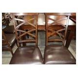 Wood Dining Table and 6 Chairs with Leaf