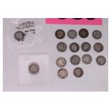 Sixteen Barber Silver Dimes