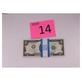 $100 of $2 Uncirculated Dollar Bills