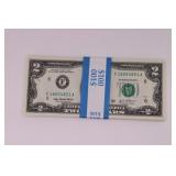 $100 of $2 Uncirculated Dollar Bills