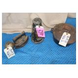 Vintage Cast Iron Pot, Steam Iron, Lantern