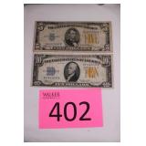 1934 $5 Silver Certificate / 1934 $10 Silver Certc