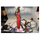 Dual Halogen Light Stand, Jumper Cables, Gloves