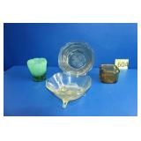 Vintage Depression Collored Glass Pieces