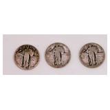 Three Standing Liberty Quarters