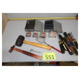 Drill Bits, Screwdrivers, Tape Measures, Hammers