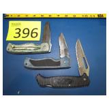 Three Large S.S. Lock Blade Knives