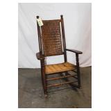 Antique Kennedy Style Caned Back  Rocker