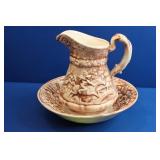 19th Century Tam O Shanter Pitcher & Bowl