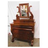 Antique American Empire Mahogan Dresser/Mirror