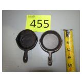 Two Cast Iron Mini 3" Skillets