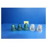 Five Vintage Hemingray Glass Insulators