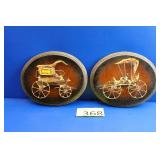 Mid Century 1970s Metal 3D Art Plaques