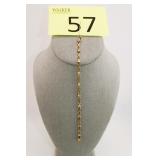 925 & Aquamarine Cross Link Bracelet