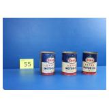 Three Esso Extra Motor Oil Cans