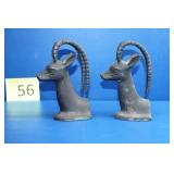 Mid Century Modern Brass Gazelle Book Ends