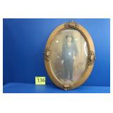 Early 1900s Bubble Glass Frame Gentleman Portrait