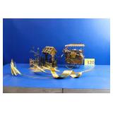 Copper Tin Metal Vintage Music Box/Decor