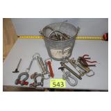 Metal Bucket Full of Clevis Pins, Anchor Shackle