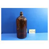 13" Tall Vintage Amber Brown Glass Dispensary