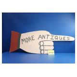 42" Wooden Hand Painted Antiques Sign