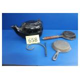 Cast Iron Kettle & Pan Lot