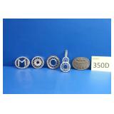 Five Metal Handcrafted Belt Buckles