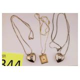Three Silver amd Gold Tone Costume Necklaces