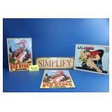 Four Metal Advertising signs