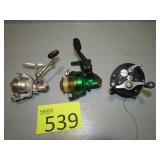 Two Spinning Reels / Antique Bait Casting Reel
