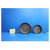 Two Vintage Cast Iron Skillets