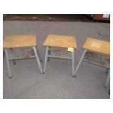 Three Work Tables / 2 Plastic Saw Horses