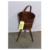 Vintage Wooden Firkin Bucket