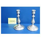 Two DuPont Silver Plated Candle Sticks