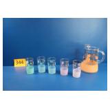 1950s Bartlett-Collins Frosted Pastel Juice Set