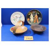 Vintage Wooden Bowls and Plates