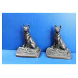 Vintage 1930s Spelter German Shep. Bookends