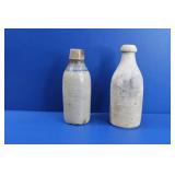 Two 1800s Stoneware Beer Bottles