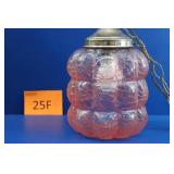 Mid Century Rose Colored Hanging Lamp