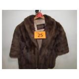 Vintage Nigbor Furs Brown Fur Stole Cape/Jacket
