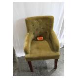 Mid Century Green Velvet Sitting Chair