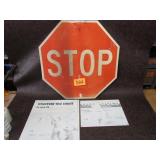 Stop Sign 30" / Two Faded Metal Signs