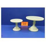 Two Jadeite Cake Stands