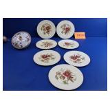 Norcrest Sweet Violets Candy Dish/Clarice Plates