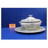 Antique Enoch Wood Transferware Tureen & Platter