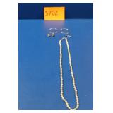 Nice Costume Jewelry, Necklace, Pierced Earrings