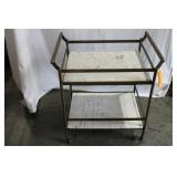Vintage Four Hands Felix Marble Top Bar Cart