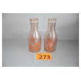 Two Vintage Iron River Creamery Co. Bottles