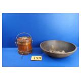 Vintage Wooden Firkin / Primitive American Bowl